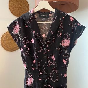 Collectif Vintage Style Dress with Pink Elephants